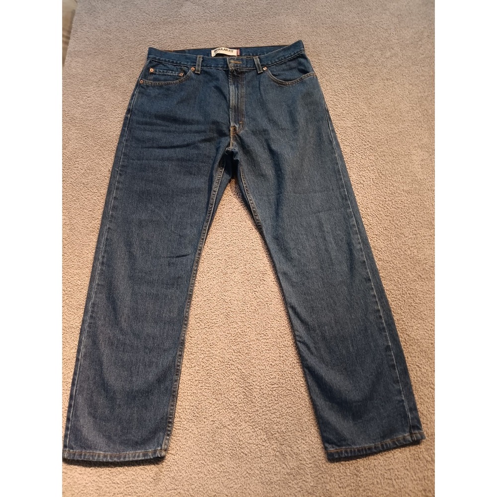 Levi's 505 Regular Fit Men's W36 L30 Blue Denim Straight Leg Jeans Made in Haiti